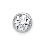 14K White Gold Lab Grown VS/SI FGH Dia Round Bezel Chain Slide