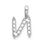 14K White Gold Lab Grown VS/SI FGH Dia Letter N Initial Pendant - Image 3