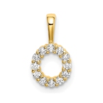 14K Lab Grown VS/SI FGH Dia Letter O Initial Pendant