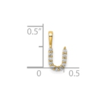 14K Lab Grown VS/SI FGH Dia Letter U Initial Pendant - Image 4