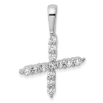 14K White Gold Lab Grown VS/SI FGH Dia Letter X Initial Pendant