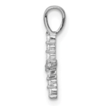 14K White Gold Lab Grown VS/SI FGH Dia Letter X Initial Pendant - Image 2
