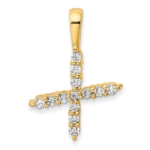 14K Lab Grown VS/SI FGH Dia Letter X Initial Pendant