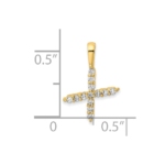 14K Lab Grown VS/SI FGH Dia Letter X Initial Pendant - Image 4