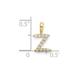 14K Lab Grown VS/SI FGH Dia Letter Z Initial Pendant - Image 4