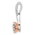 14k Two-Tone White & Rose Gold Lab Grown VS/SI FGH Dia Rose Chain Slide - Image 2