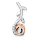 14k Two-Tone White & Rose Gold Lab Grown VS/SI FGH Dia Rose Chain Slide - Image 3