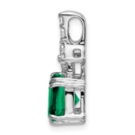 14K White Gold Lab Grown VS/SI FGH Dia & Created Emerald Pendant - Image 2