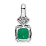 14K White Gold Lab Grown VS/SI FGH Dia & Created Emerald Pendant - Image 3