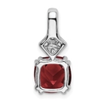 14K White Gold Lab Grown VS/SI FGH Dia & Created Ruby Pendant - Image 3