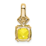 14K Lab Grown VS/SI FGH Dia & Created Yellow Sapphire Pendant - Image 3