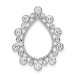 14K White Gold Lab Grown Diamond VS/SI FGH Fancy Teardrop Chain Slid