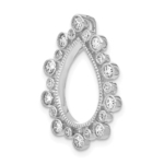 14K White Gold Lab Grown Diamond VS/SI FGH Fancy Teardrop Chain Slid - Image 4