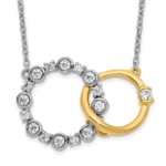 14K Two-Tone Lab Grown Diamond VS/SI FGH Circle Interlocking Necklac