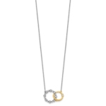 14K Two-Tone Lab Grown Diamond VS/SI FGH Circle Interlocking Necklac - Image 2