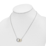 14K Two-Tone Lab Grown Diamond VS/SI FGH Circle Interlocking Necklac - Image 3