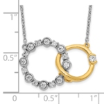 14K Two-Tone Lab Grown Diamond VS/SI FGH Circle Interlocking Necklac - Image 4