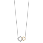 14K Two-Tone Lab Grown Diamond VS/SI FGH Square Interlocking Necklac - Image 2
