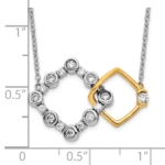 14K Two-Tone Lab Grown Diamond VS/SI FGH Square Interlocking Necklac - Image 4