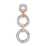 14K Two-Tone Lab Grown Dia. VS/SI FGH 3 Circle Drop Pendant