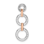 14K Two-Tone Lab Grown Dia. VS/SI FGH 3 Circle Drop Pendant - Image 3