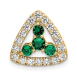 14K Lab Grown Diamond VS/SI FGH & Cr Emerald Triangle Pendant