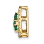 14K Lab Grown Diamond VS/SI FGH & Cr Emerald Triangle Pendant - Image 2