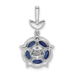 14K White Gold Lab Grown Diamond VS/SI FGH & Cr Sapphire Pendant - Image 3