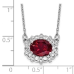 14K White Gold Lab Grown Dia. VS/SI FGH Lab Created Ruby Necklace - Image 4