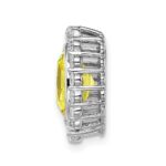 14K White Gold Lab Grown Dia. VS/SI FGH & Cr Yellow Sapp Oval Pendan - Image 2