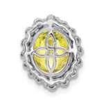 14K White Gold Lab Grown Dia. VS/SI FGH & Cr Yellow Sapp Oval Pendan - Image 3