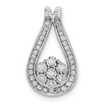 14K White Gold Lab Grown VS/SI FGH Dia Polished Fancy Chain Slide