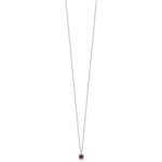 10K White Gold Lab Grown VS/SI FGH Dia and Created Ruby Pendant Necklace - Image 2