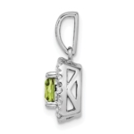 14K White Gold Lab Grown VS/SI FGH Dia and Peridot Halo Pendant - Image 2