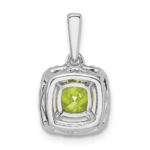 14K White Gold Lab Grown VS/SI FGH Dia and Peridot Halo Pendant - Image 3