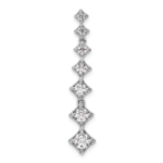14K White Gold Lab Grown Dia SI1/SI2, G H I, Complete 7-Stone Chain Slide Pendant