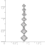 14K White Gold Lab Grown Dia SI1/SI2, G H I, Complete 7-Stone Chain Slide Pendant - Image 4