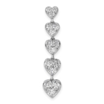14K White Gold Lab Grown Dia VS/SI FGH 5 Heart Chain Slide Pendant