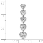 14K White Gold Lab Grown Dia VS/SI FGH 5 Heart Chain Slide Pendant - Image 4