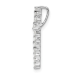 14K White Gold Lab Grown Diamond VS/SI FGH Cross Chain Slide Pendant - Image 2
