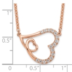 14K Rose Gold Lab Grown Diamond VS/SI FGH Intertwined Hearts Necklac - Image 3