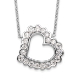 14K White Gold Lab Grown Diamond VS/SI FGH Heart Necklace