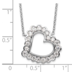 14K White Gold Lab Grown Diamond VS/SI FGH Heart Necklace - Image 3