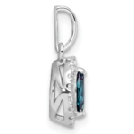 14K White Gold Lab Grown VS/SI FGH Dia and Created Alexandrite Pendant - Image 2