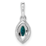 14K White Gold Lab Grown VS/SI FGH Dia and Created Alexandrite Pendant - Image 3