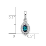 14K White Gold Lab Grown VS/SI FGH Dia and Created Alexandrite Pendant - Image 4
