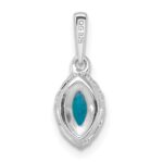 14K White Gold Lab Grown VS/SI FGH Dia and Blue Topaz Pendant - Image 3