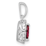 14K White Gold Lab Grown VS/SI FGH Dia and Created Ruby Pendant - Image 2