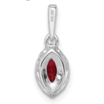 14K White Gold Lab Grown VS/SI FGH Dia and Created Ruby Pendant - Image 3