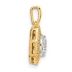 14K Two-Tone Lab Grown VS/SI FGH Dia Geometric Halo Pendant - Image 2